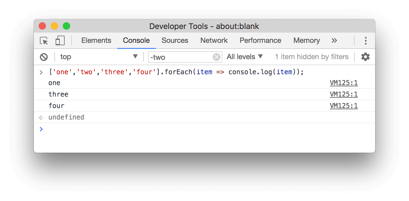 Een voorbeeld van 3 berichten die worden gefilterd.