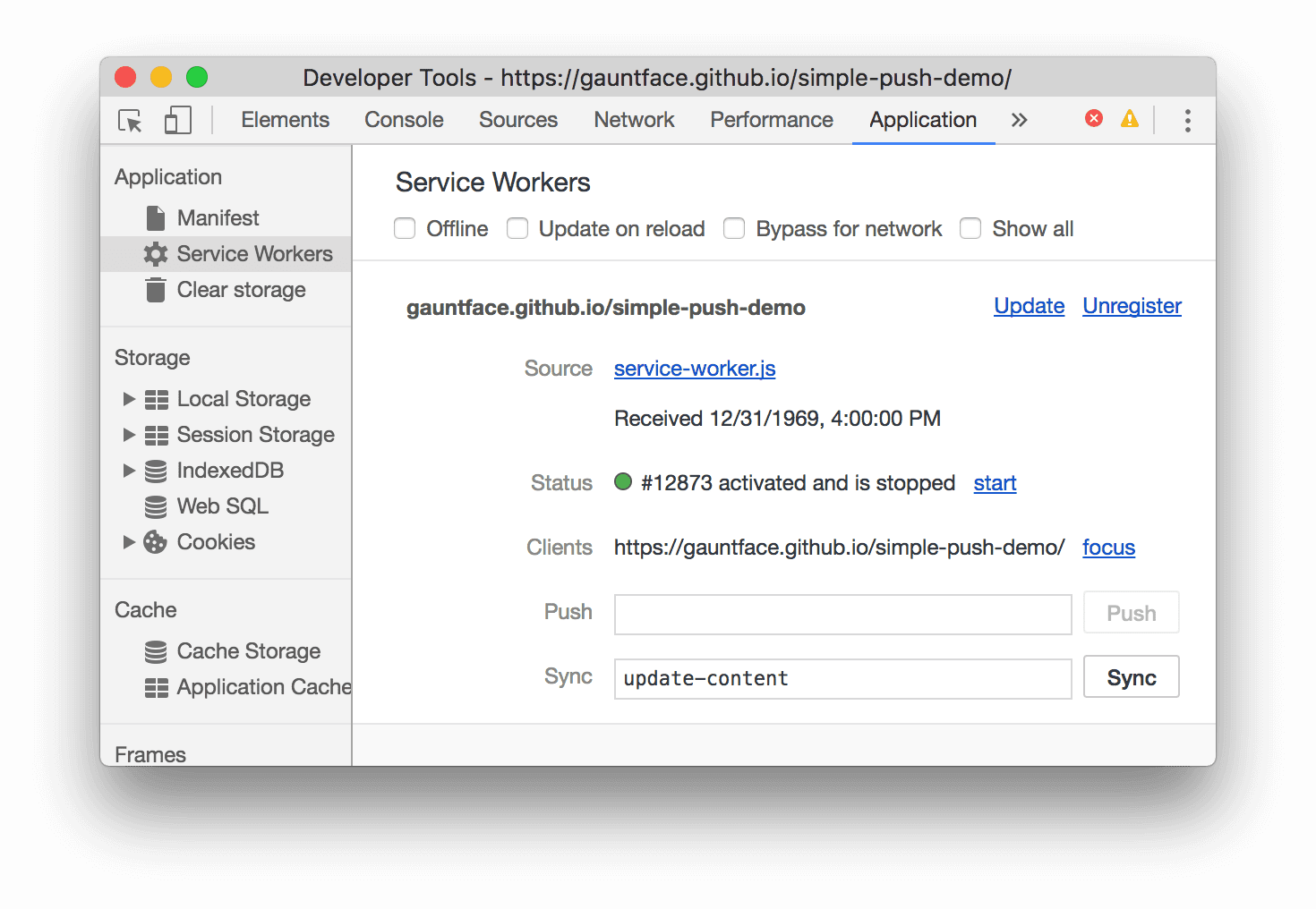 Triggering a custom background sync event