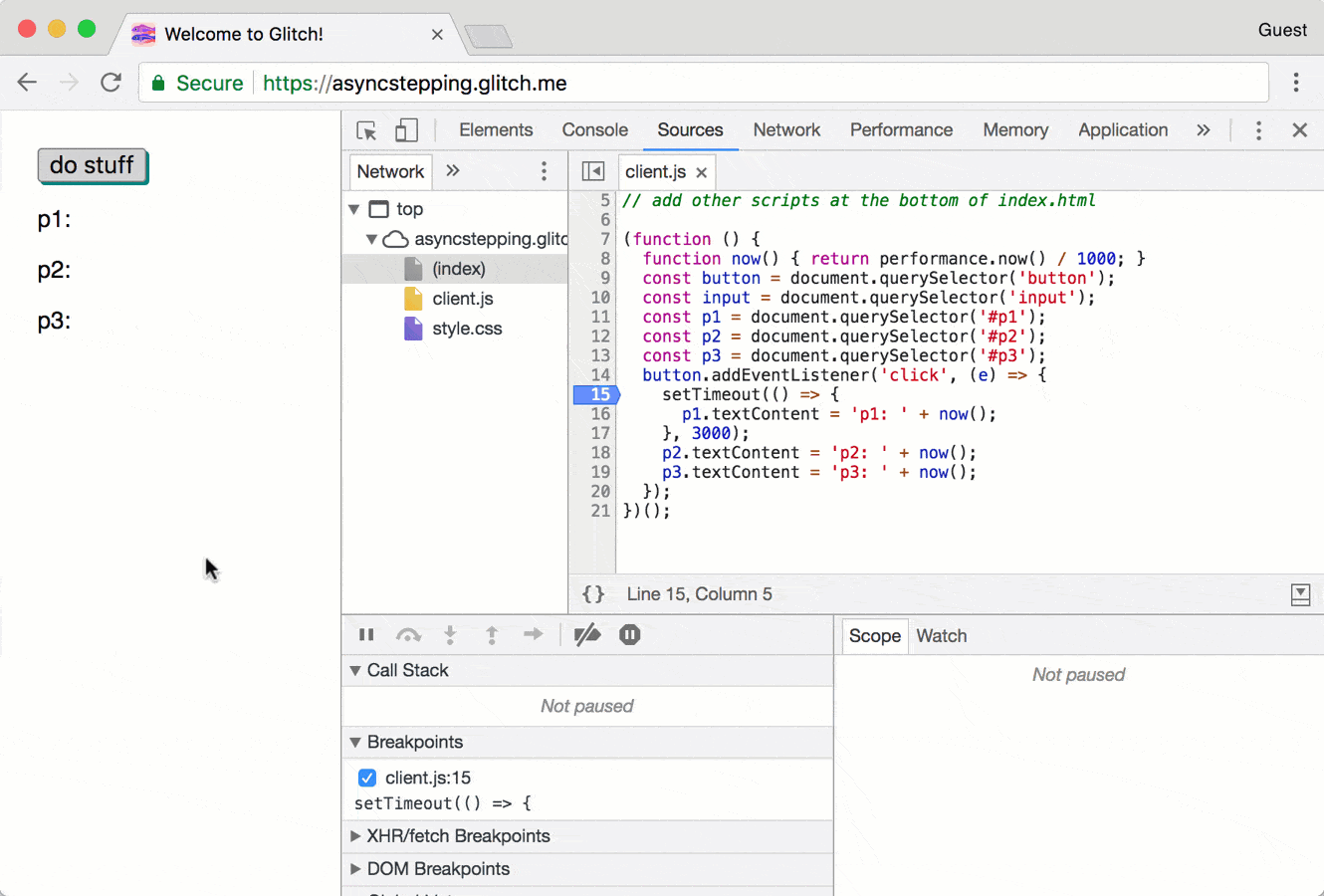 Asynchronen Code in Chrome 63 verwenden