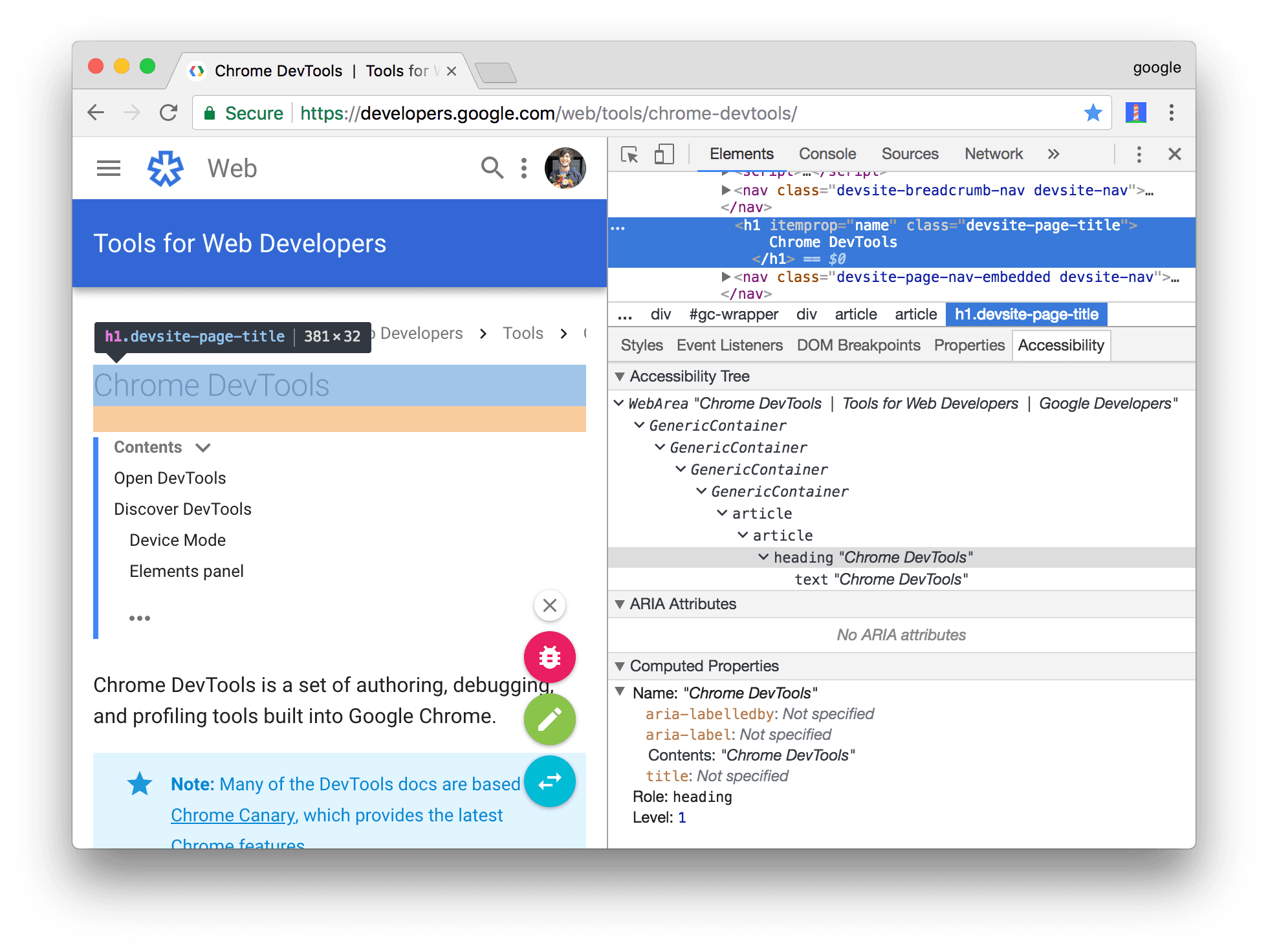 Volet "Accessibilité"