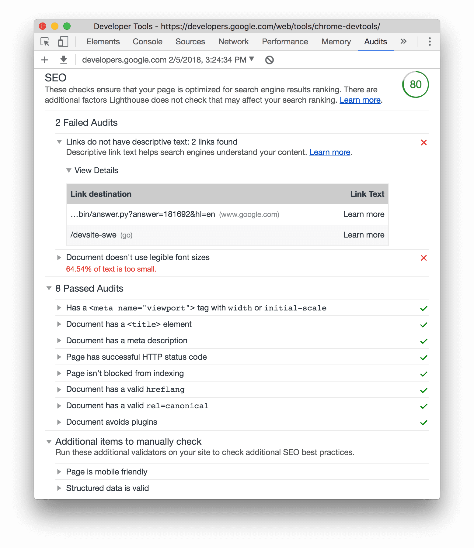 Nouvelle catégorie d&#39;audits SEO