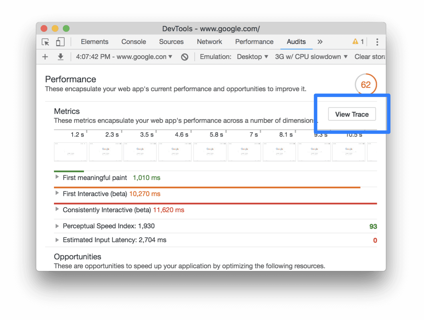 زر View Trace