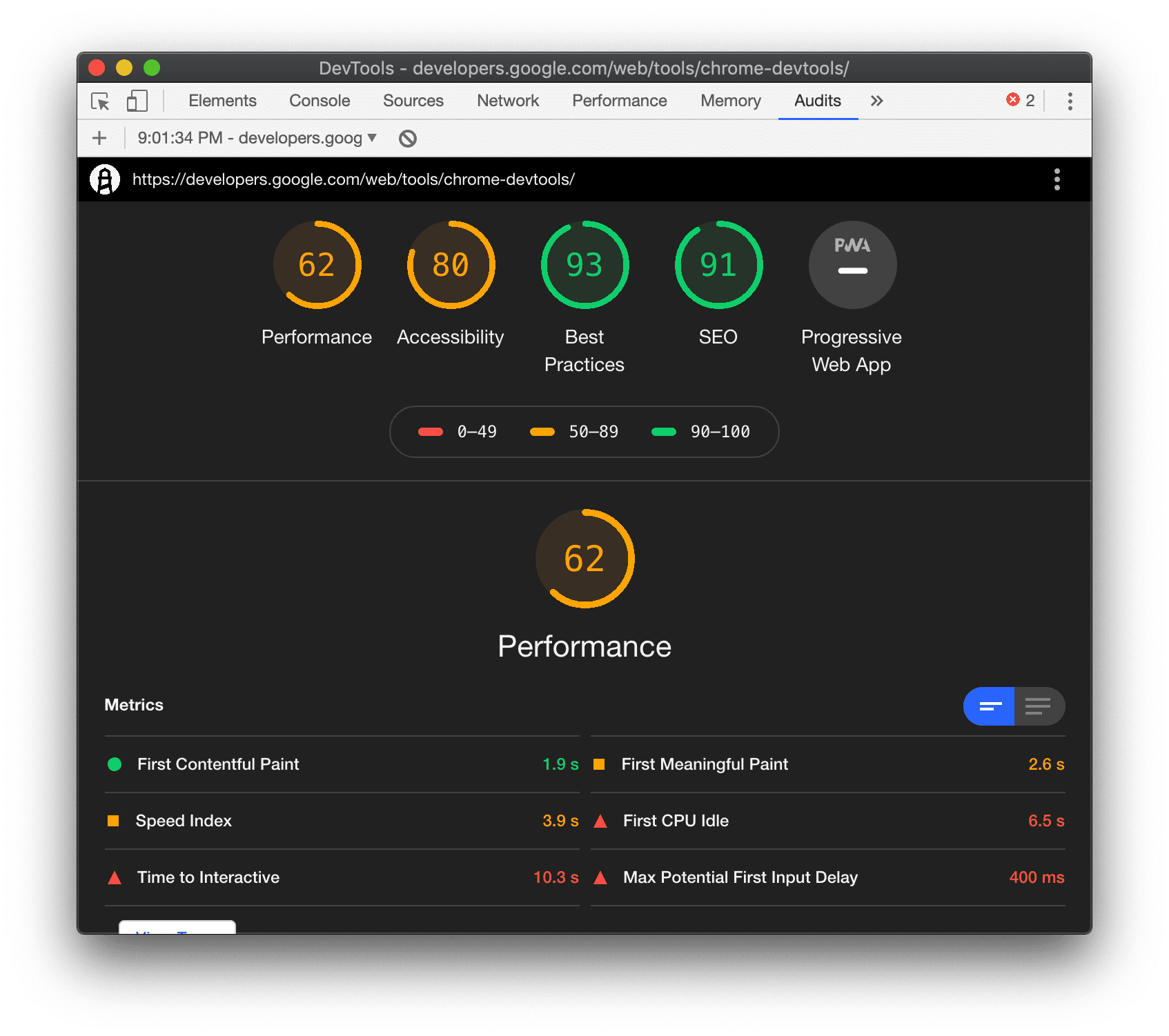 Nouvelle interface utilisateur du panneau "Audits".