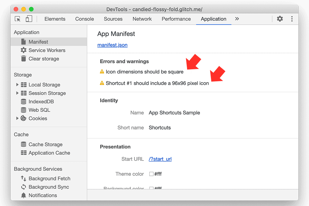 تحذيرات بشأن اختصارات التطبيقات