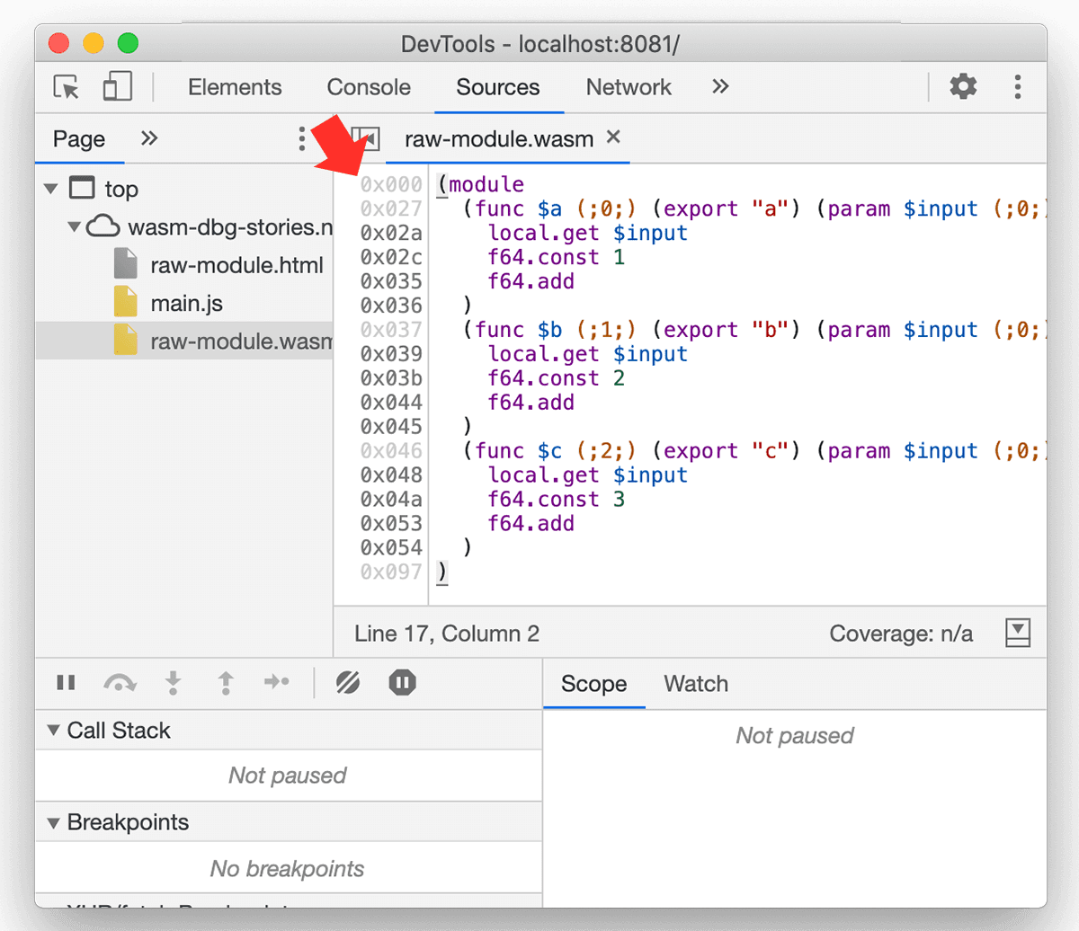 Bytecode offsets