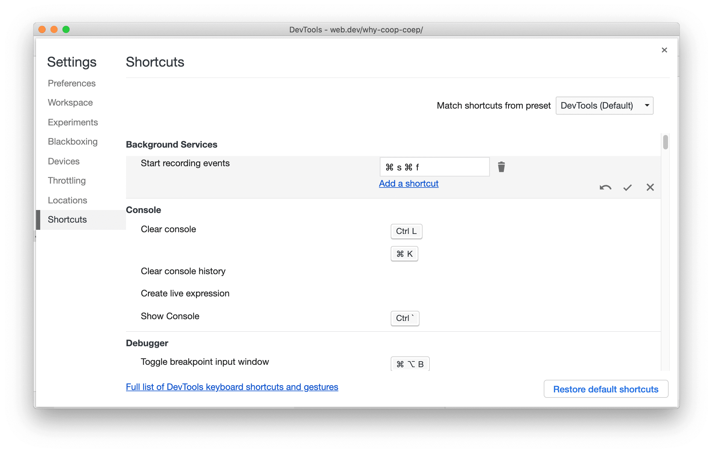 Akorlar için klavye kısayolları