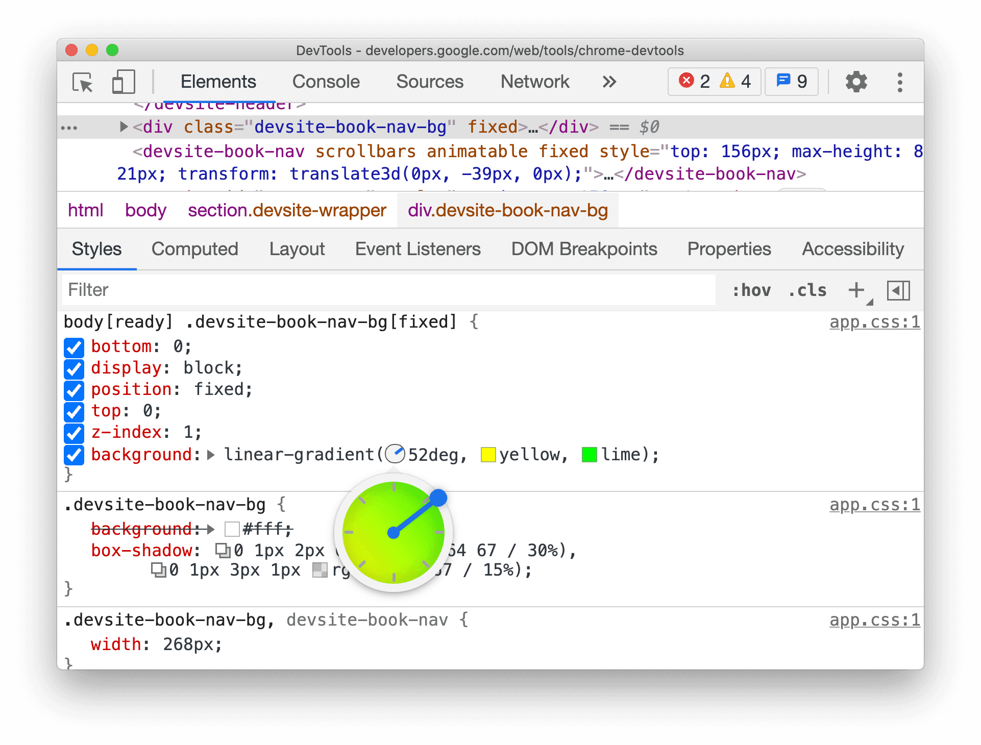 Angle CSS