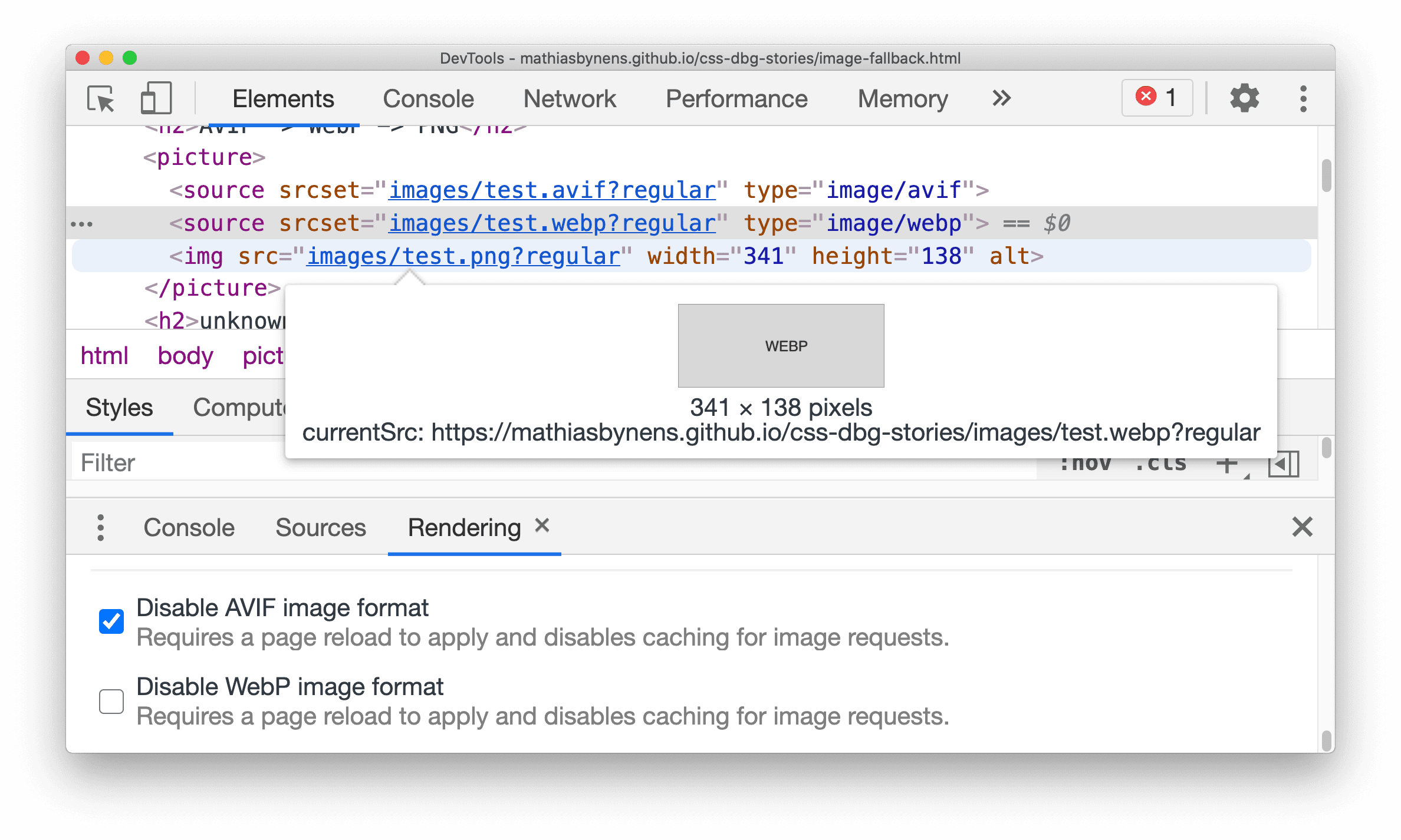 Emula i tipi di immagini