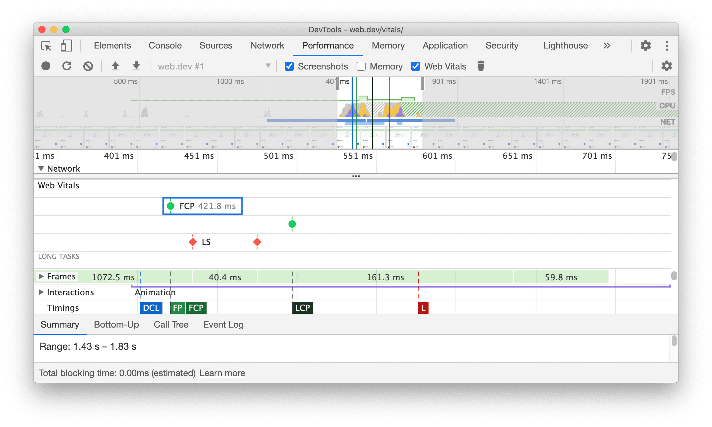 Web Vitals-Spur