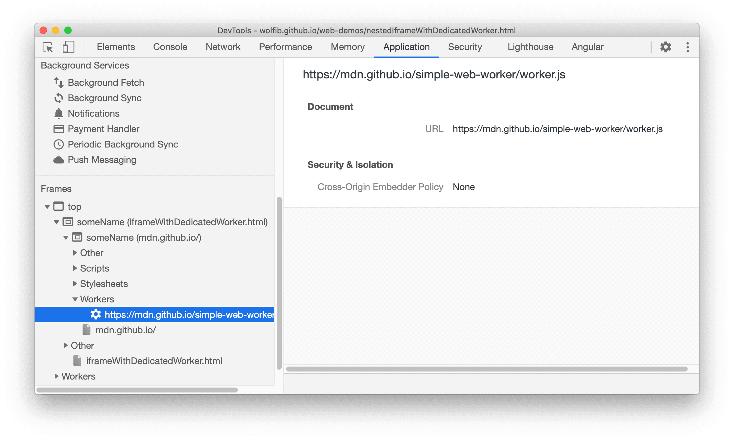 Informations sur les Web Workers