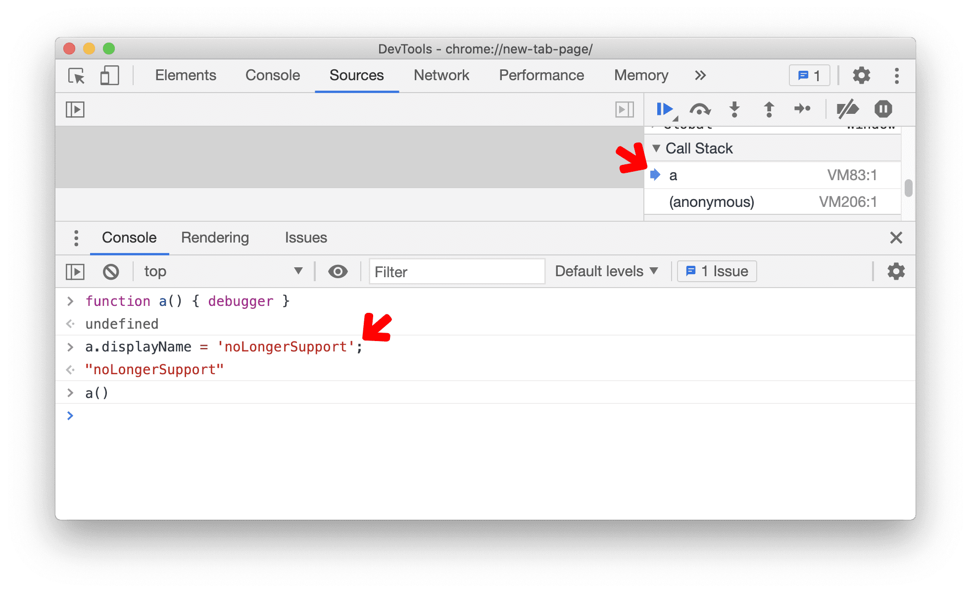 Exemple d'utilisation de displayName