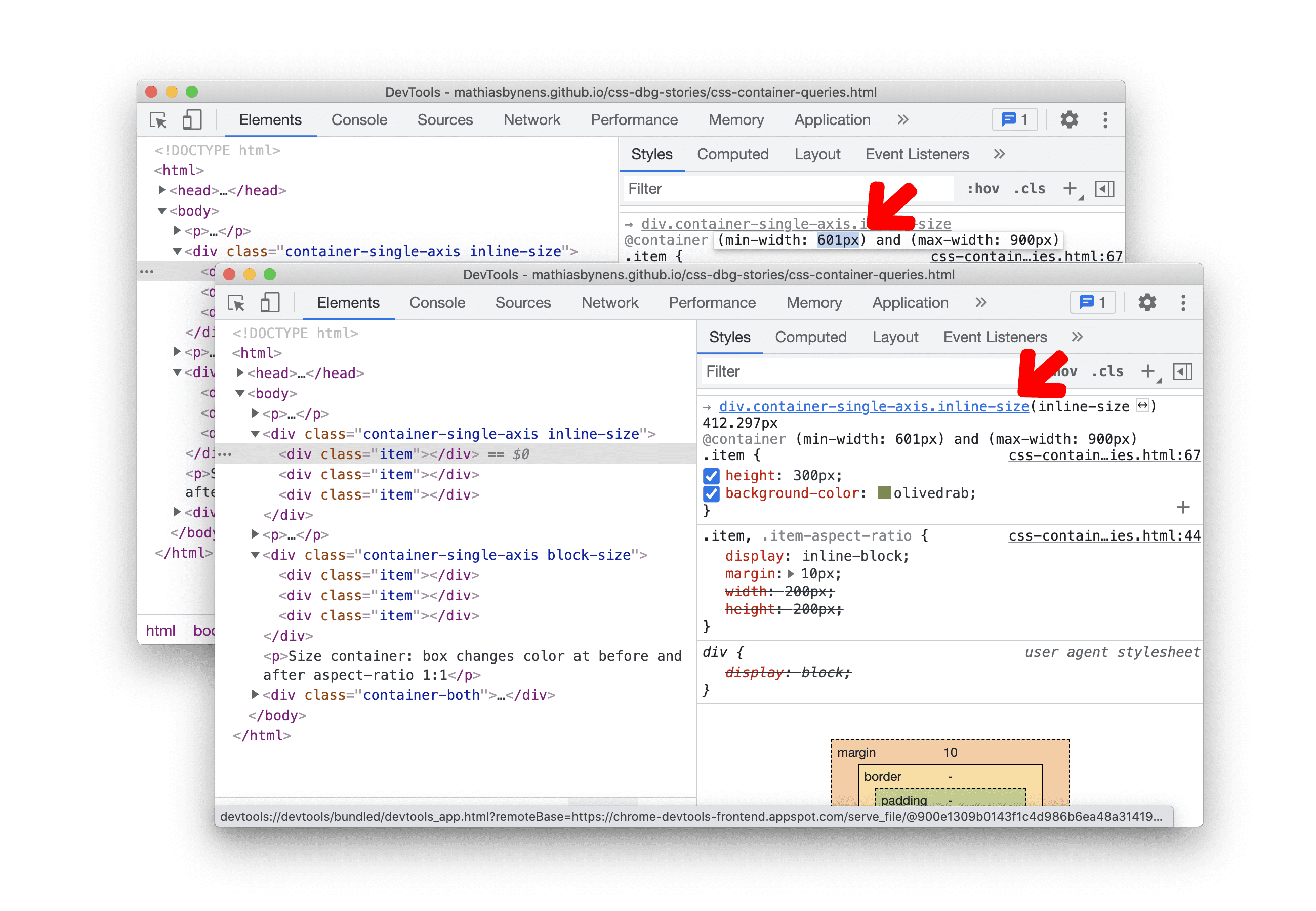 کوئری‌های قابل ویرایش CSS در پنل Styles