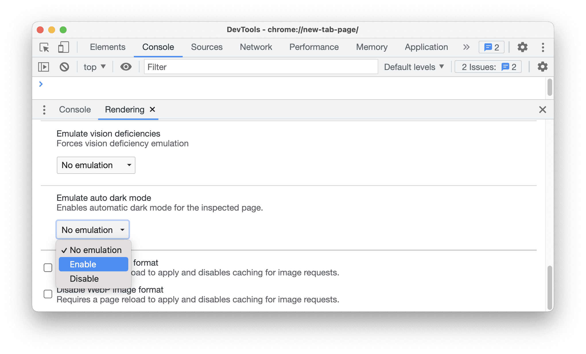 Chrome の自動ダークモード機能のエミュレート
