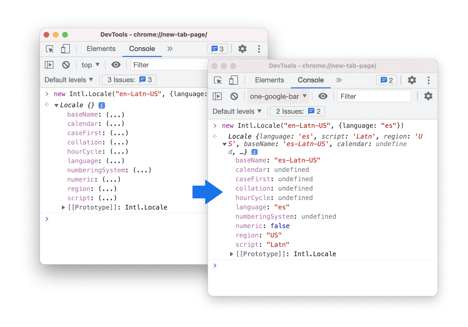 Intl objects in the Console