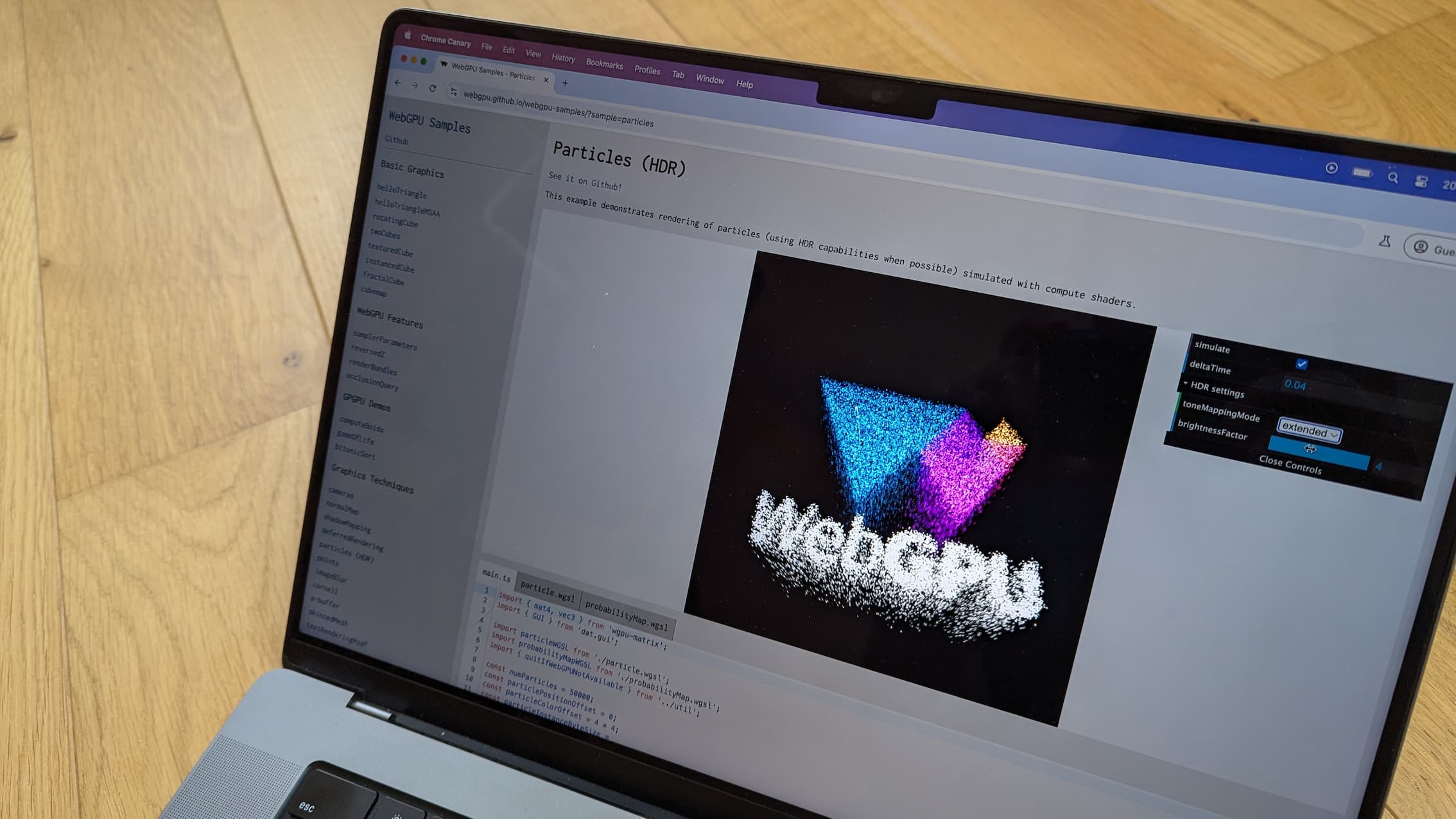 Ein Laptop mit einem HDR-Bildschirm, auf dem ein lebendiges Bild angezeigt wird.