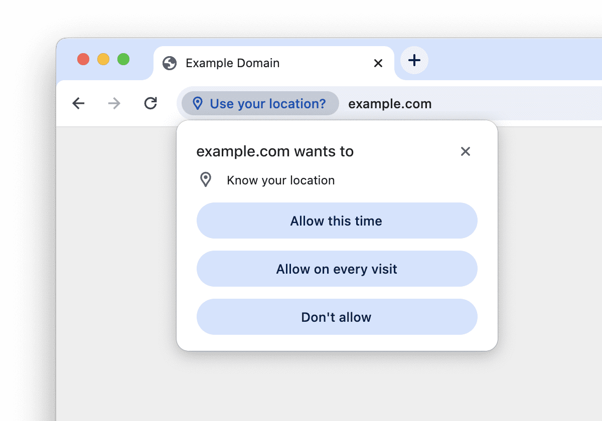 Permission prompt with the new one-time option.