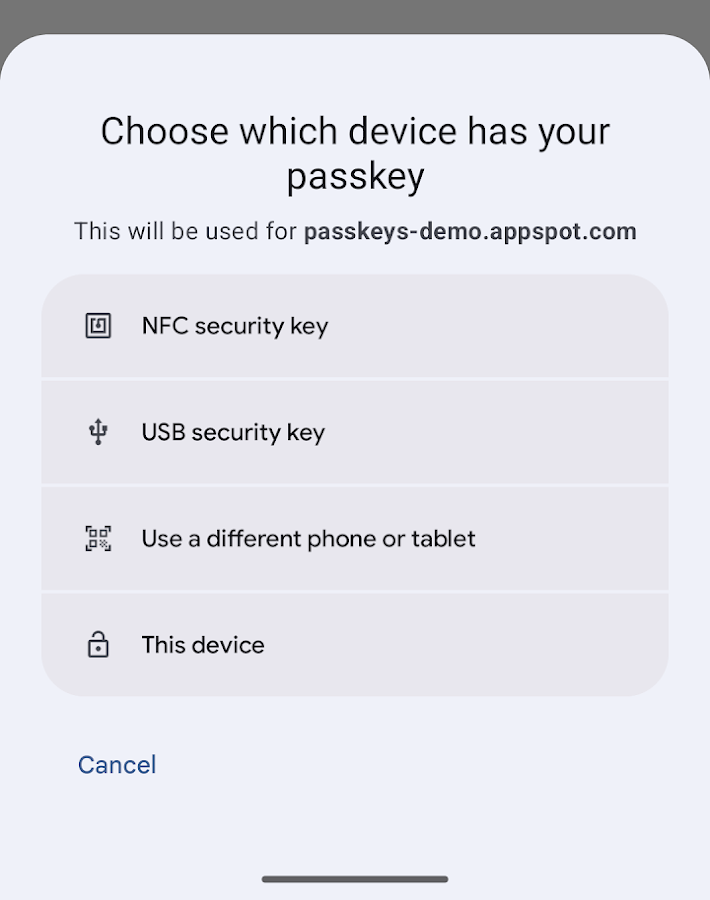 Users can choose from alternative sign-in options as well.