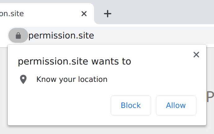 Invite concernant l&#39;autorisation de géolocalisation dans Chrome