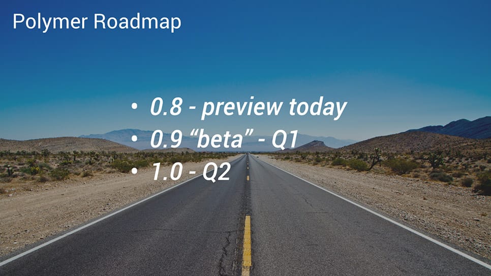 Polymer-Roadmap, Beta im 1. Quartal, 1.0 im 2. Quartal