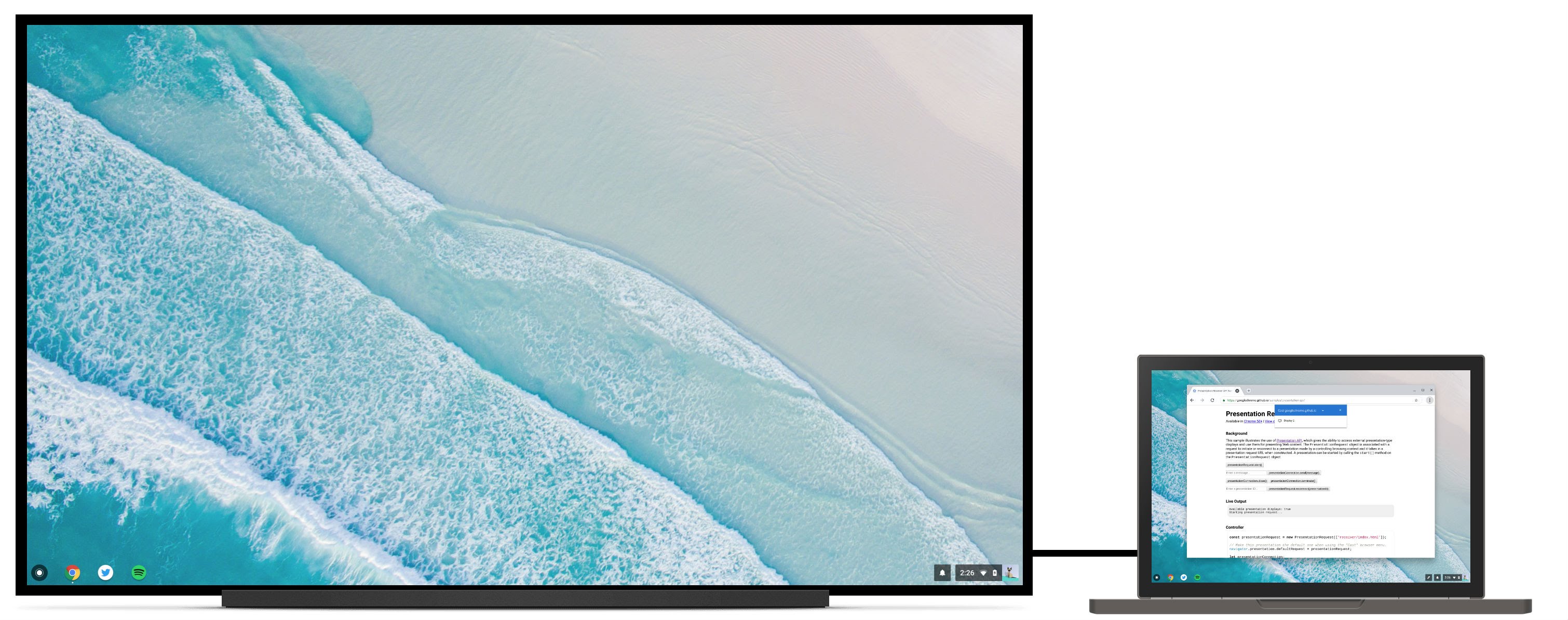 1/2. L'utente sceglie un display secondario collegato