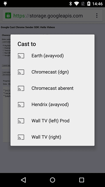 Finestra di dialogo di selezione del dispositivo di trasmissione.