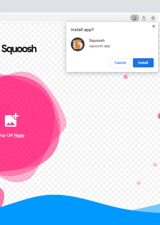 Domyślne okno instalacji przeglądarki na komputer.