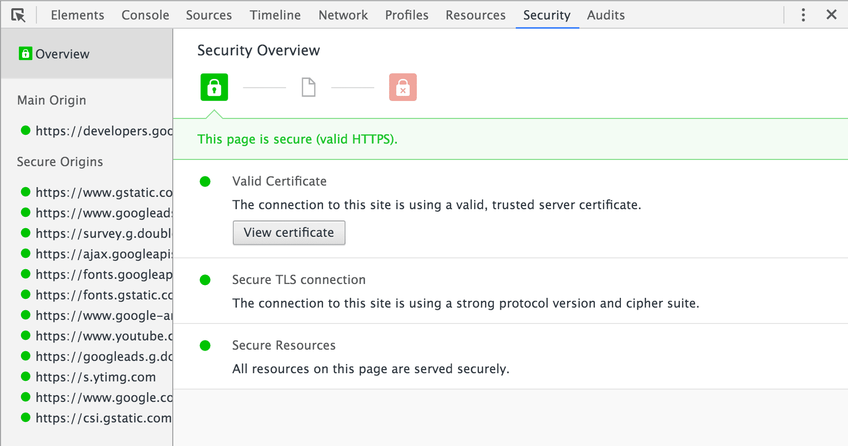 Il nuovo pannello di sicurezza.