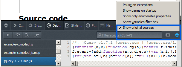 Cómo habilitar los mapas de origen en las herramientas para desarrolladores de Firefox