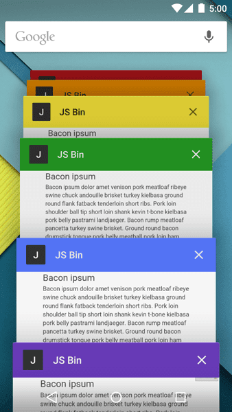 Screenshot del telefono che mostra il colore del tema.