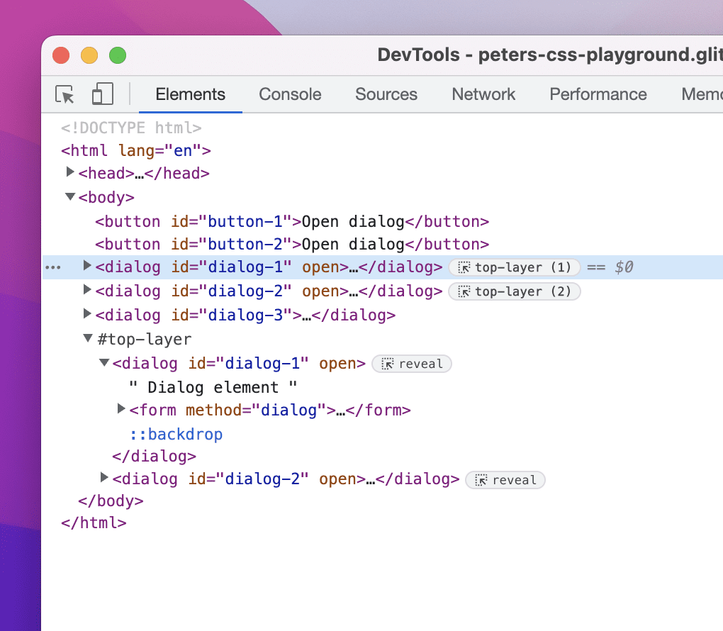 Top Layer Support In Chrome DevTools | Blog | Chrome For Developers