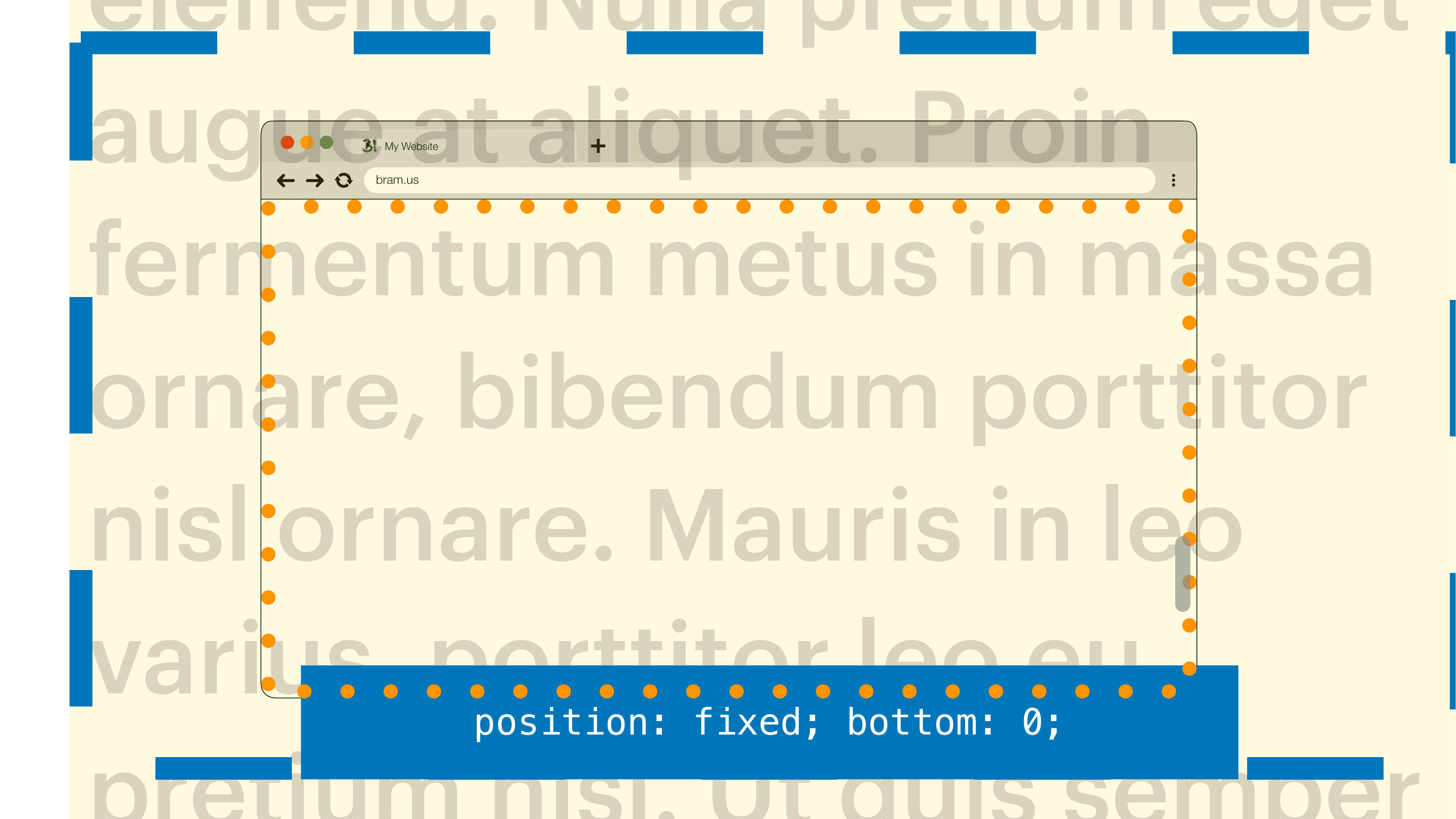 تجسم Visual Viewport در یک صفحه کوچک‌نمایی شده. توجه داشته باشید که چگونه Visual Viewport در Layout Viewport قرار دارد.