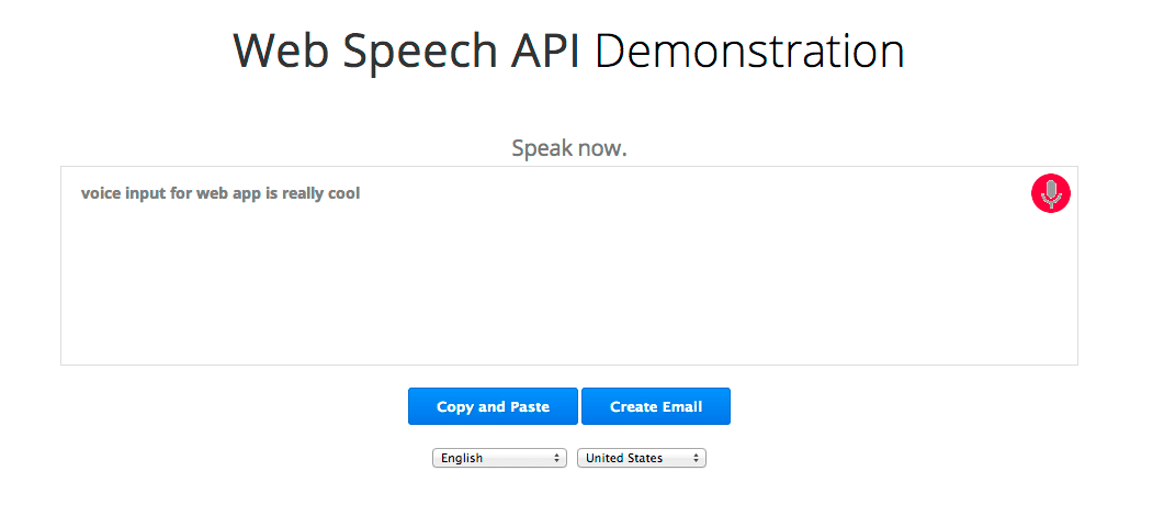 عرض توضيحي لواجهة برمجة تطبيقات Web Speech