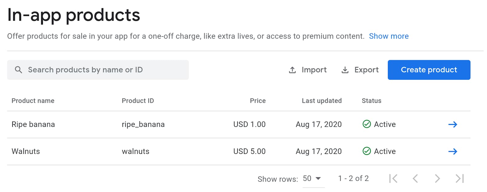 Шаг 2: Посетите интерфейс «Продукты», чтобы добавить новые продукты.