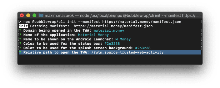 Bubblewrap-CLI-Ausgabe anzeigen