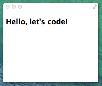 تطبيق Hello World المكتمل بعد الخطوة 1