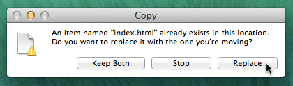 index.html を置き換える