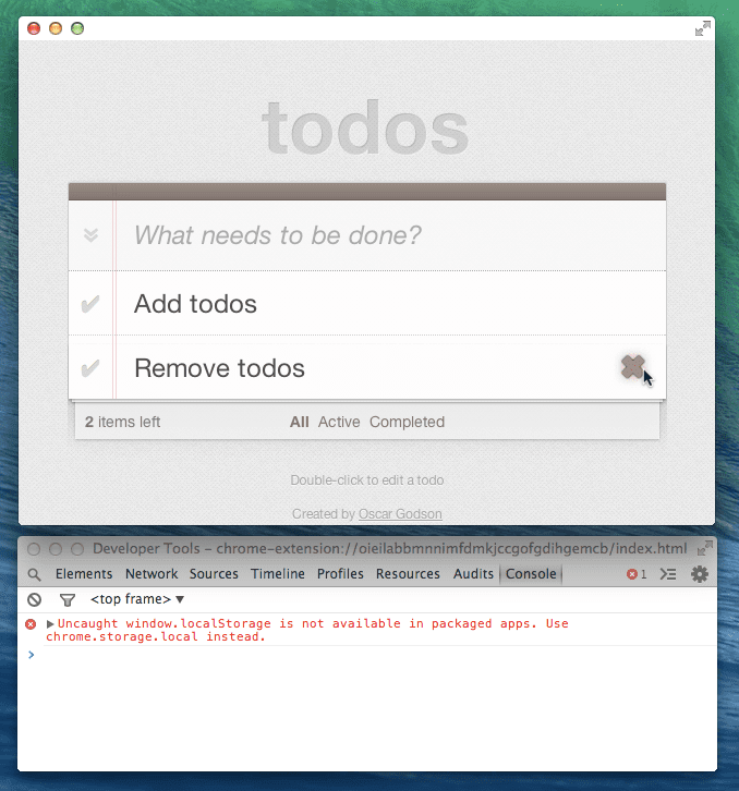 Todo app with localStorage console log error