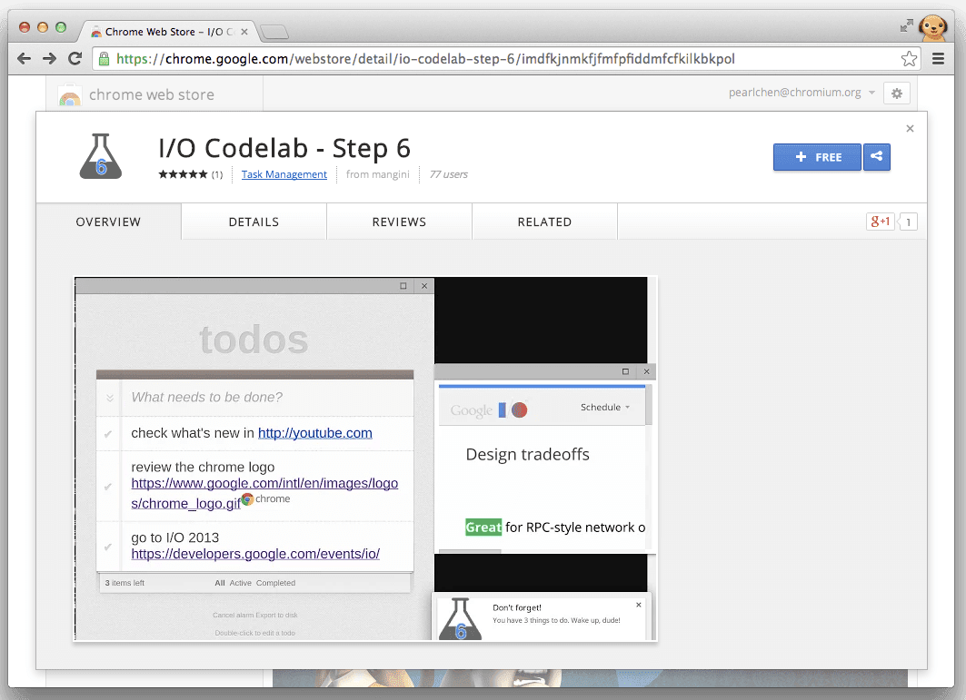 Aplikacja Todo w Chrome Web Store