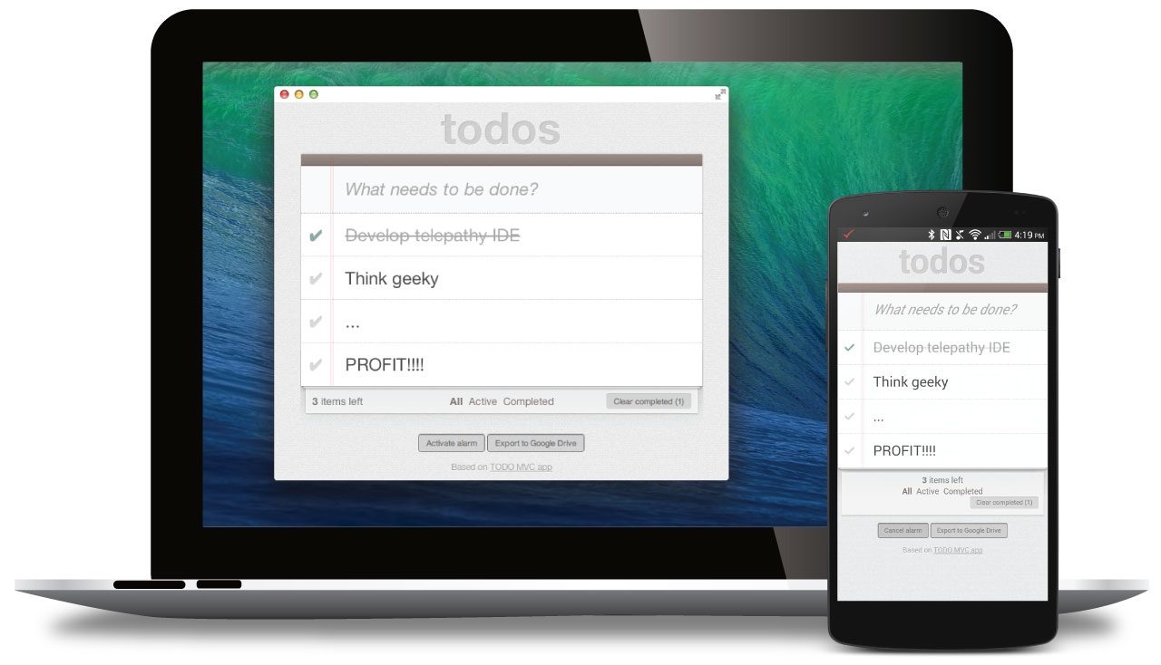 A Chrome App running on both desktop and mobile