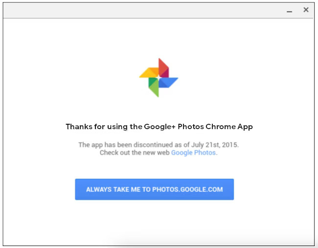 Thay thế ứng dụng Chrome cho Google Photos