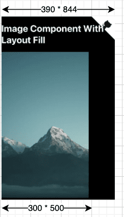 Bild mit Bergen, gerendert für die Größe 300 × 500