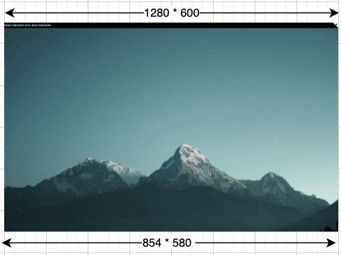 تم تكبير صورة الجبال لتلائم الشاشة.
