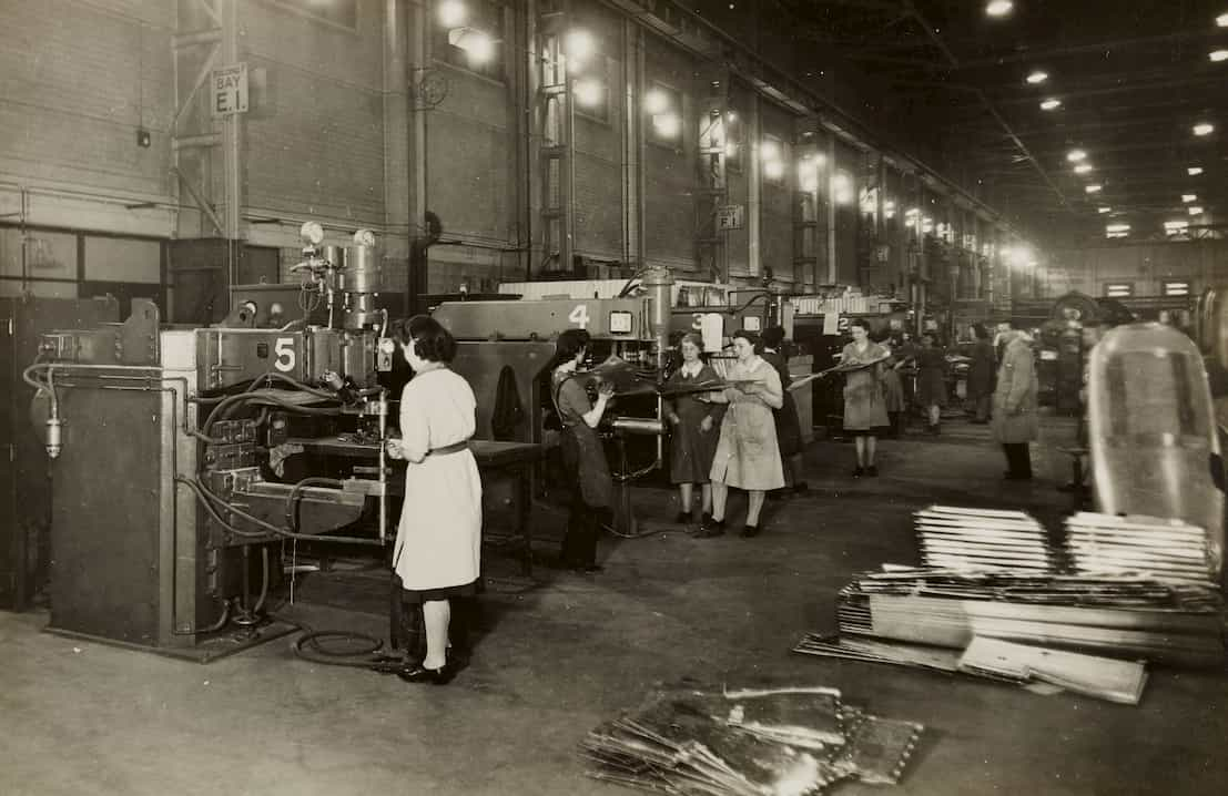 Foto einer Flugzeugfabrik