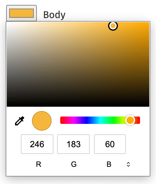 Chromium のカラー選択ツール。