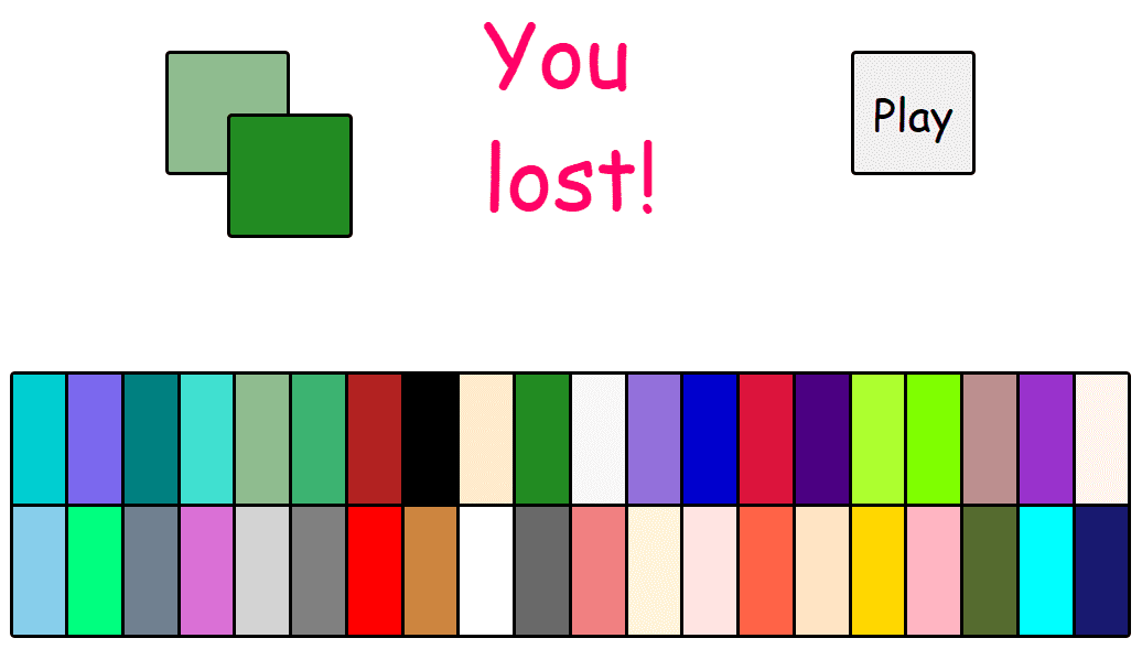 颜色游戏演示。