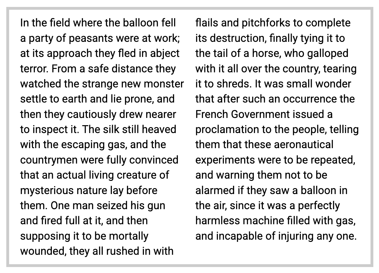 فقرة نصية مُقسَّمة إلى عمودَين