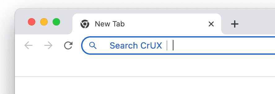 В адресной строке Chrome отображается команда `Search CrUX`.