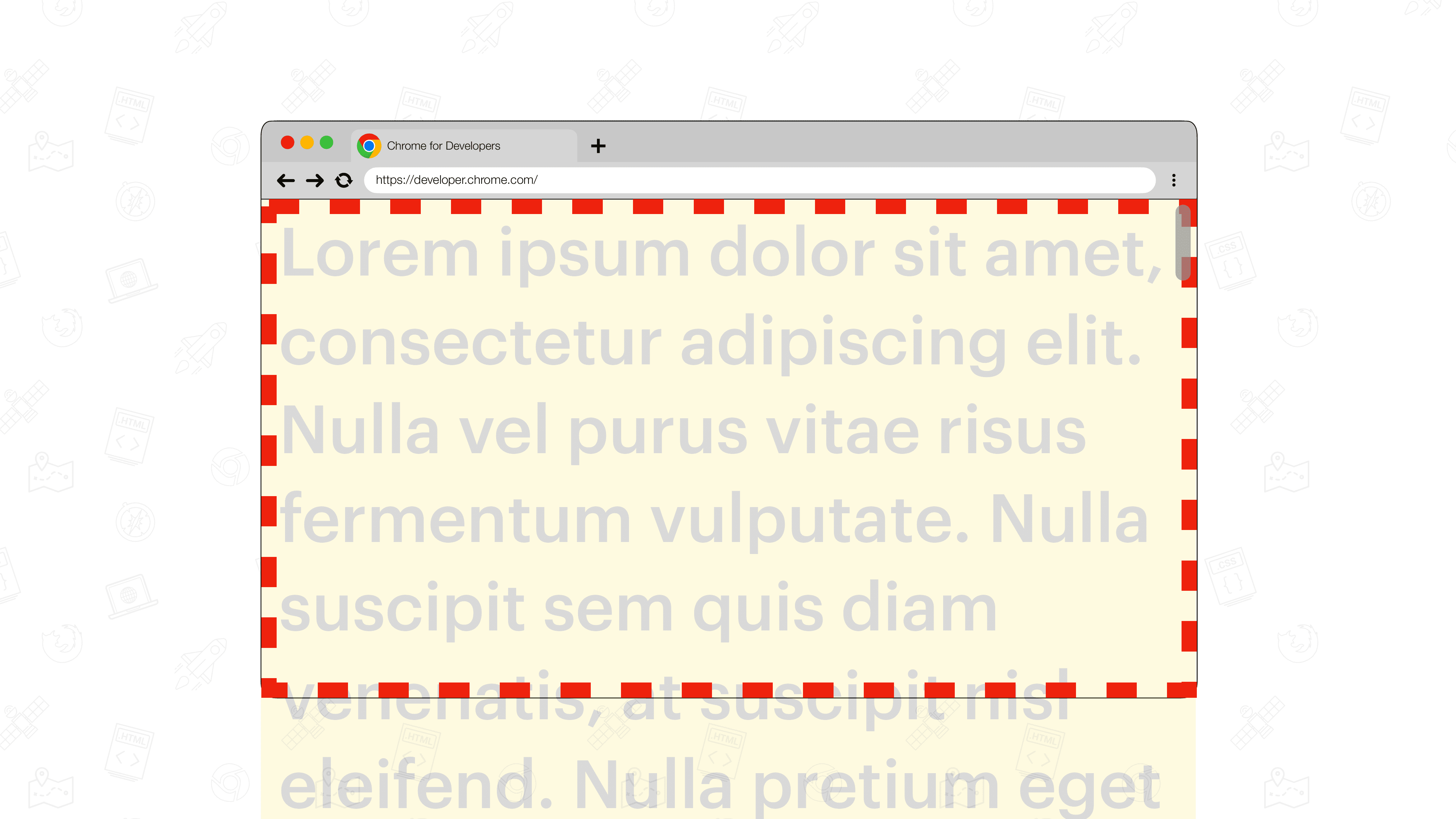 Abbildung eines Browsers mit einer scrollbaren Overlay-Leiste.