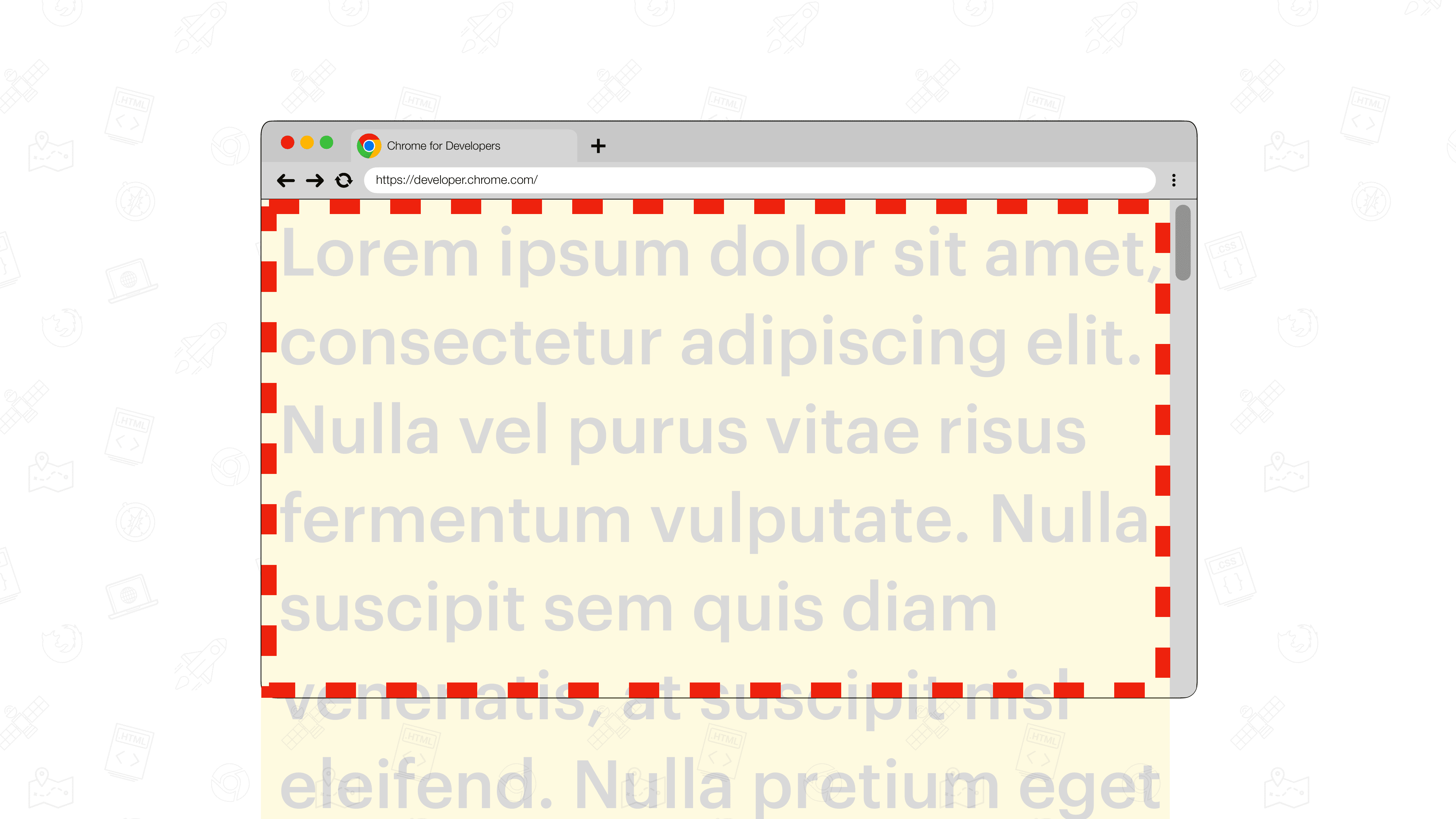 클래식 스크롤바가 있는 브라우저의 삽화