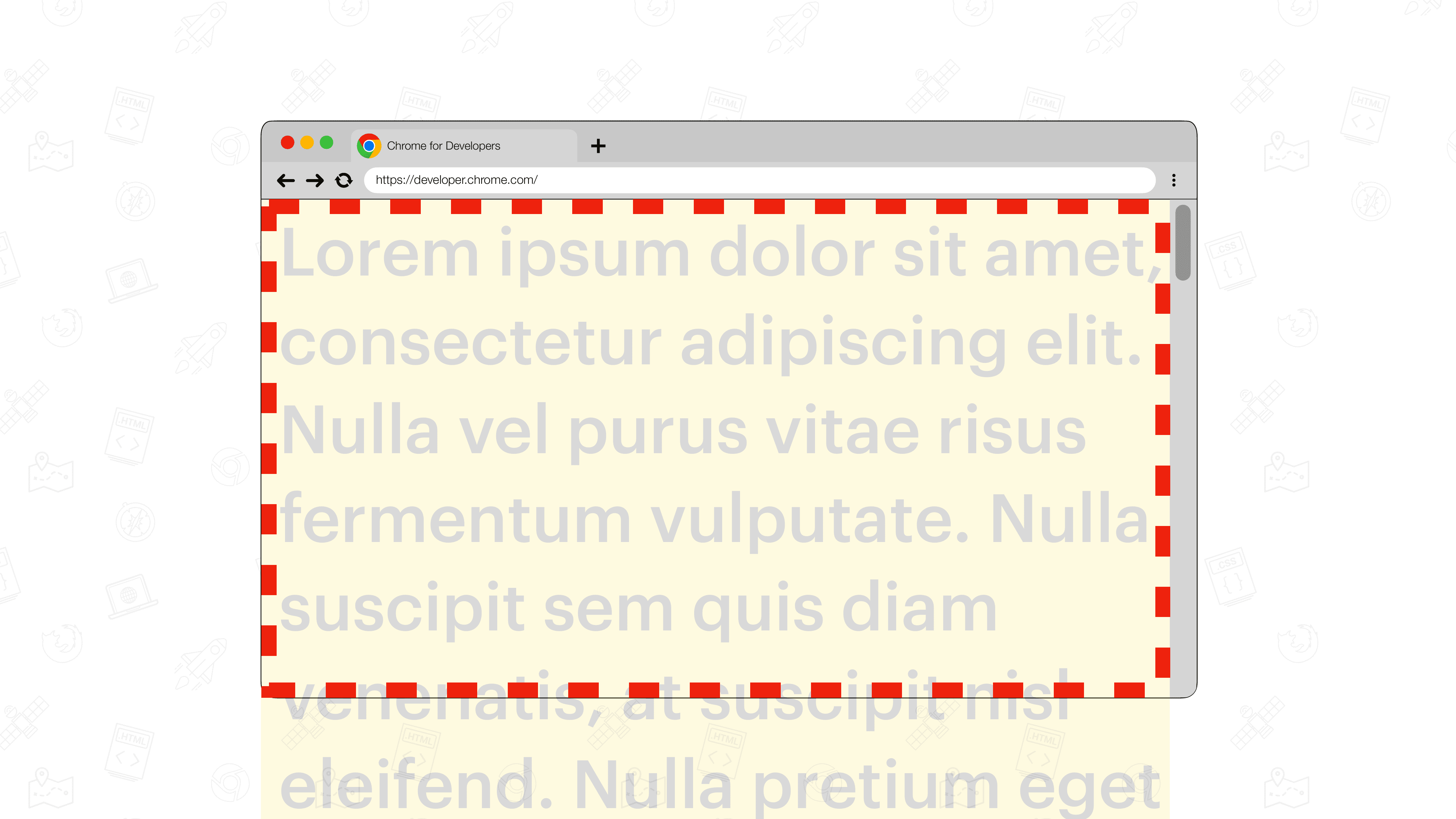 Abbildung eines Browsers mit einer klassischen Bildlaufleiste.